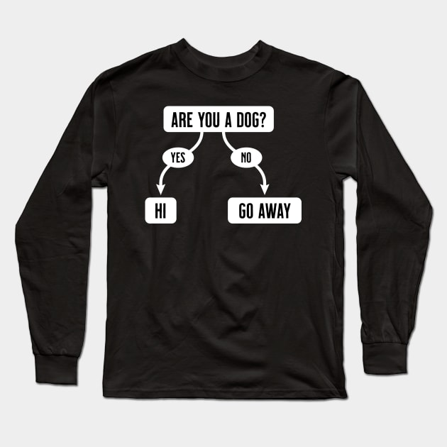 Are You A Dog - Funny, Cute Flowchart Long Sleeve T-Shirt by tommartinart